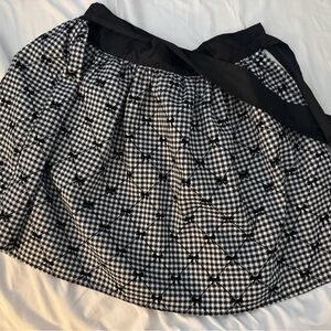 Unique Vintage Black and White Patterned A-Line Skirt